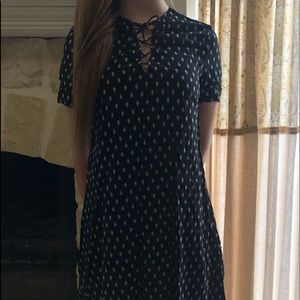Old Navy black patterned mini dress